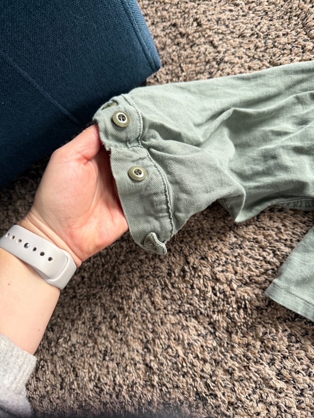 THE GREAT. Military Green Button-Front Jacket - Picture 4 of 6